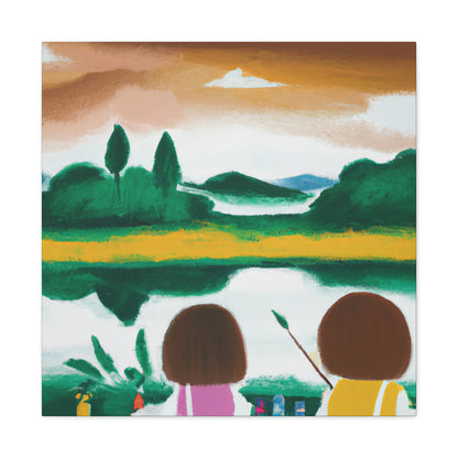 "Cherished Reflections: A Childhood Memento in Color" - Canvas