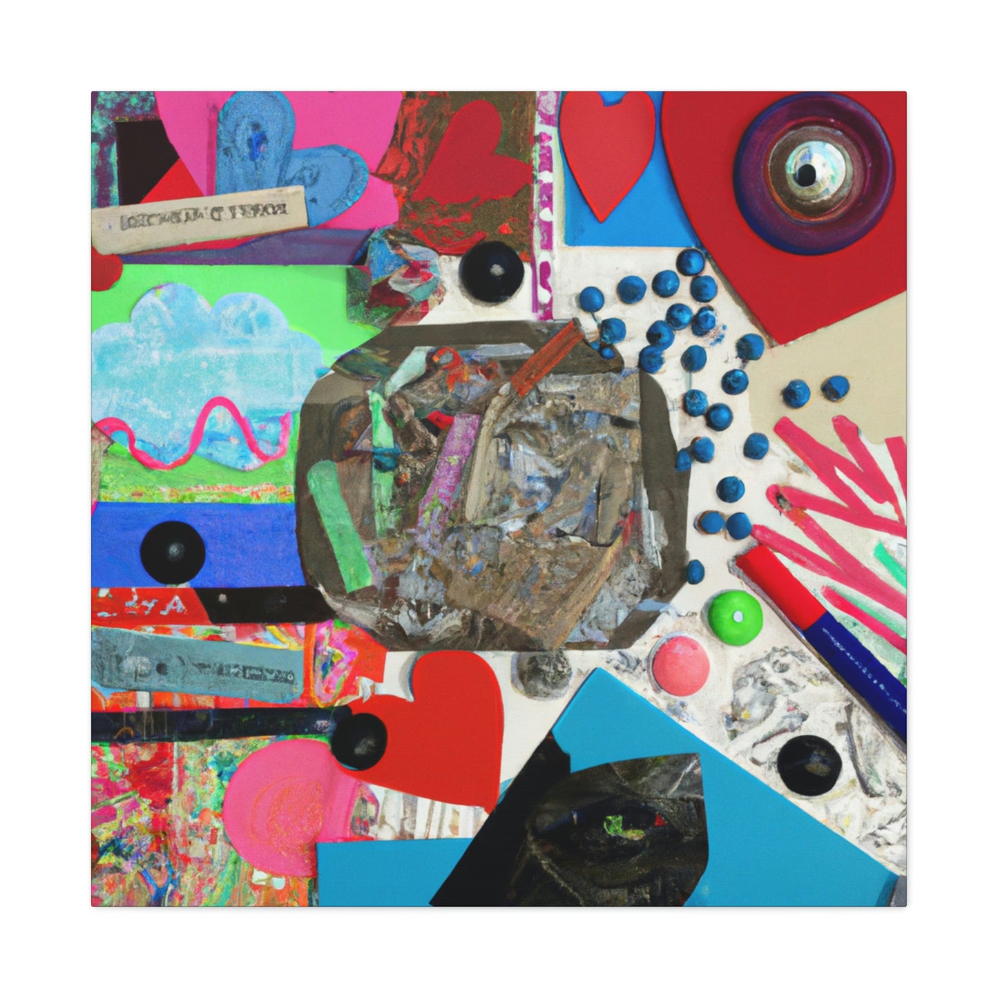 "Express Yourself: A Found Object Collage" - Canvas