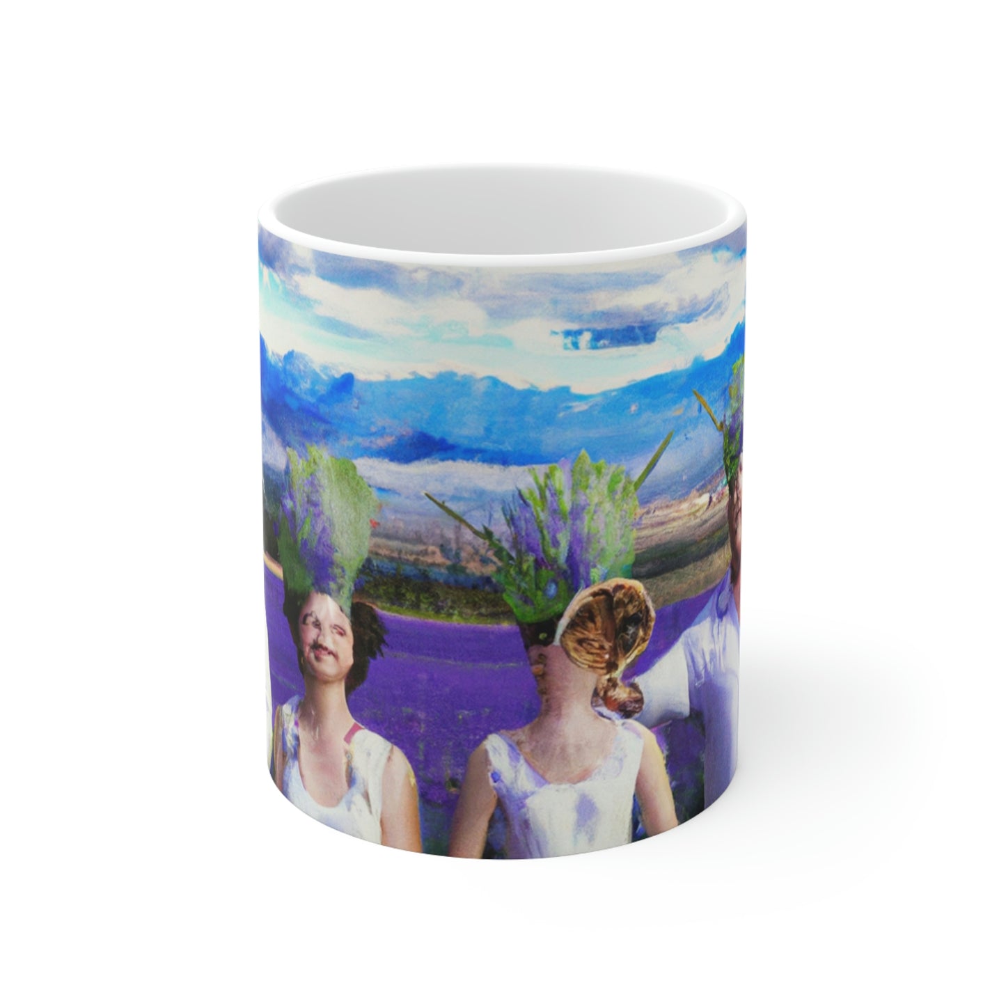 "Lavender Family Reunion: A Blooming Celebration" - Der Alien-Keramikbecher 11 oz