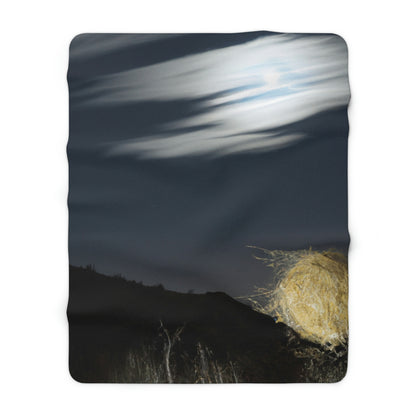 "Midnight in the Desert Tumbleweed" - The Alien Sherpa Fleece Blanket