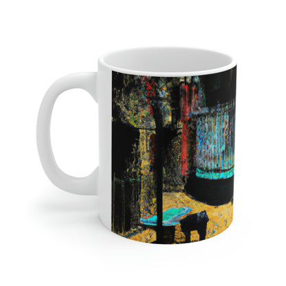 "Lost in the Shadows of Oblivion: A Journey Through the Abandoned Zoo" - The Alien Taza de cerámica 11 oz