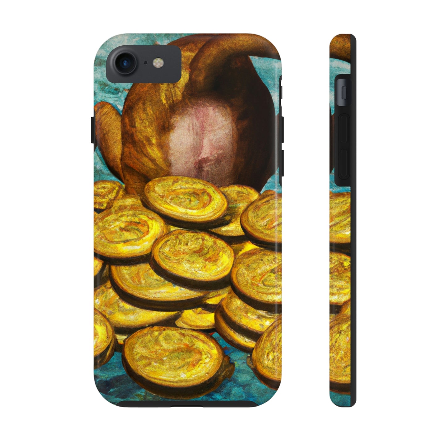 "Feline Fortune in a Foliage of Finances" - Die Alien Tough Phone Cases