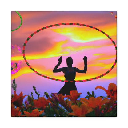 Hula Hoop Sunset Painter - Leinwand