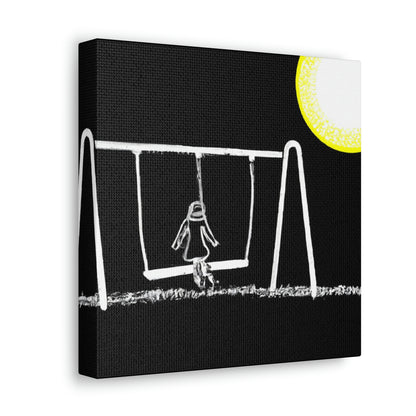 "The Moonlit Swing: A Dream-Like Moment in a Meadow" - The Alien Canva