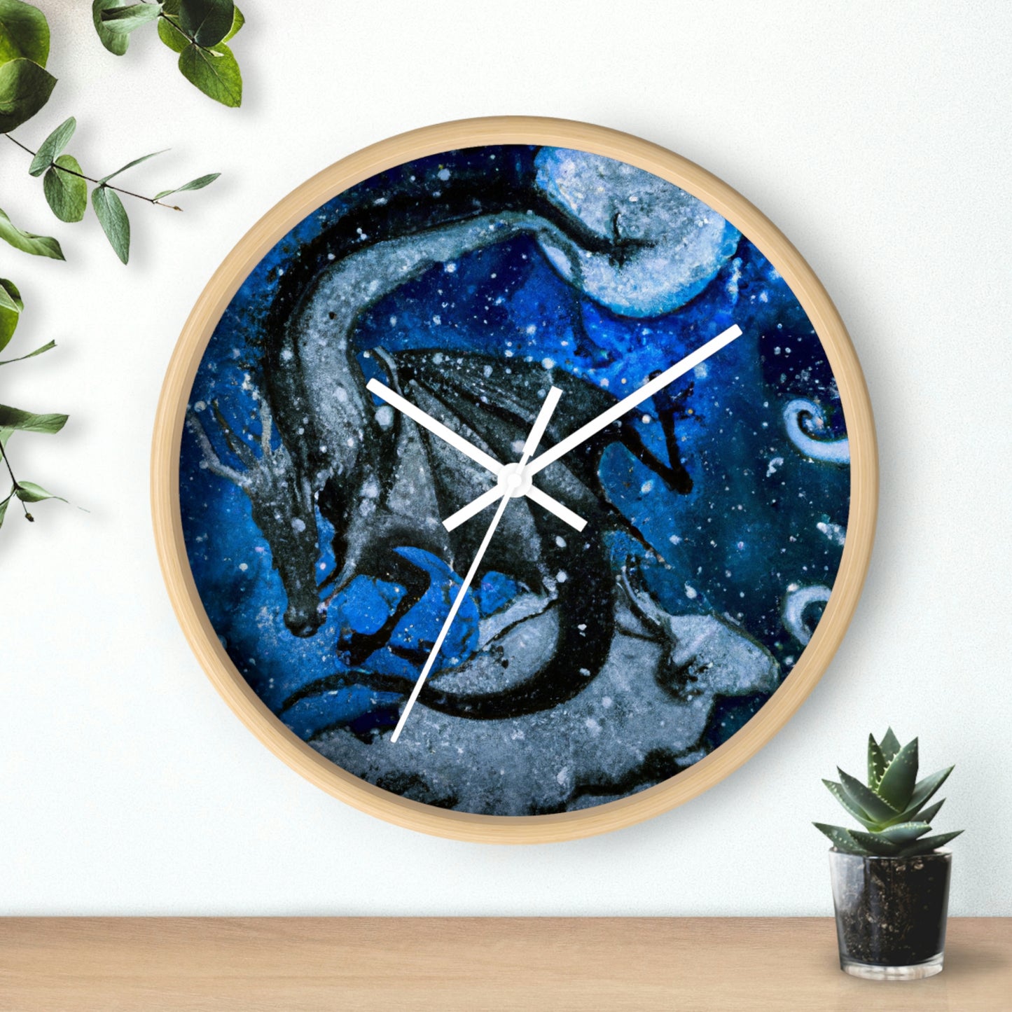 "Frosted Moonlight Dragon" - The Alien Wall Clock