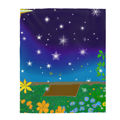 "A Celestial Garden of Color" - The Alien Velveteen Plush Blanket