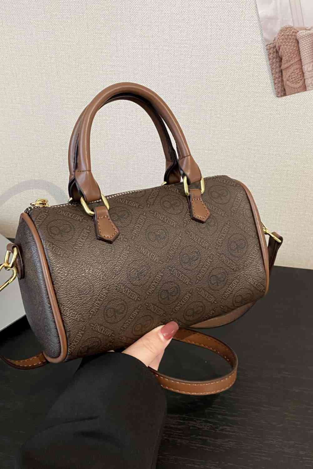 PU Leather Cylinder Handbag