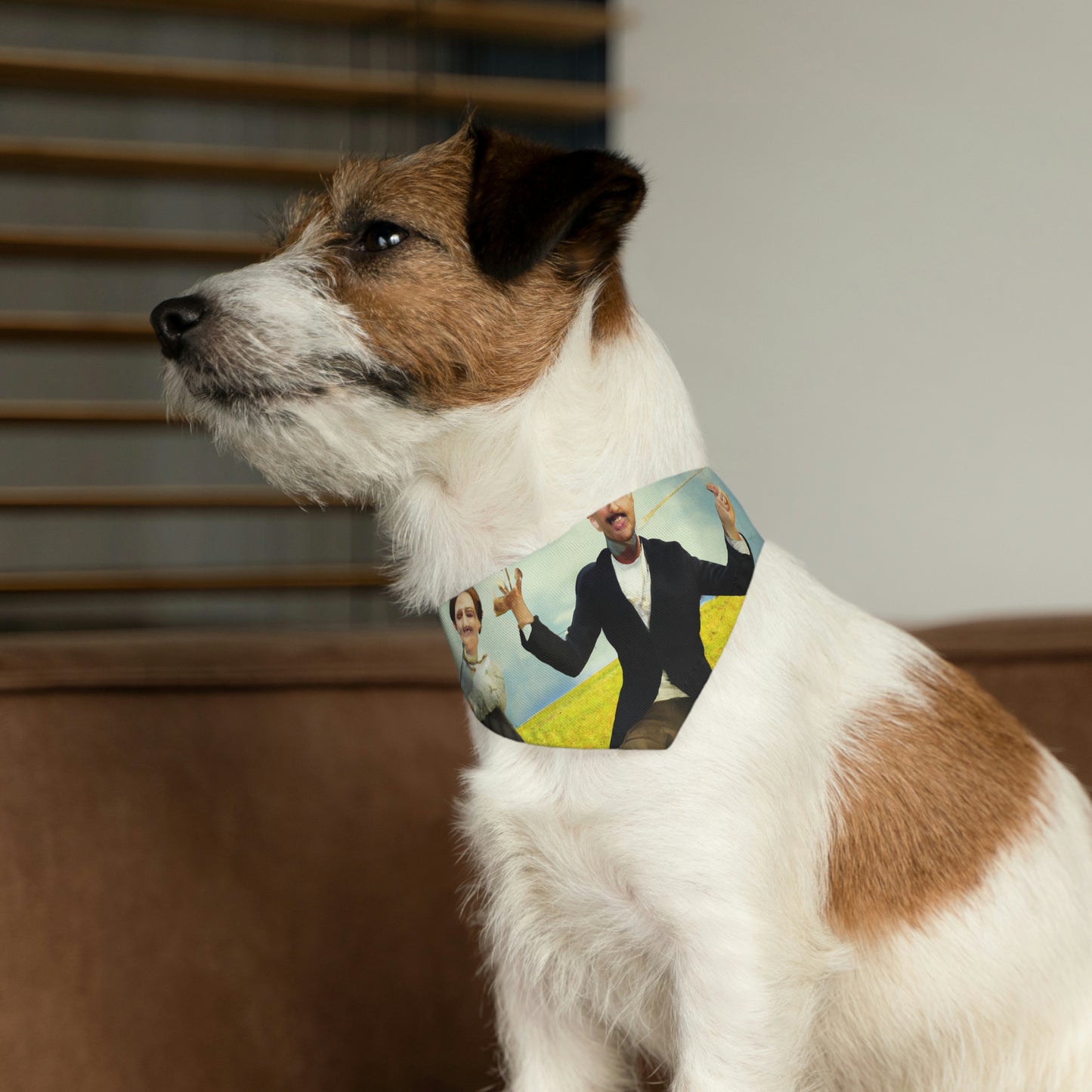 "Un día de cometas en el prado" - El collar de bandana para mascotas alienígenas