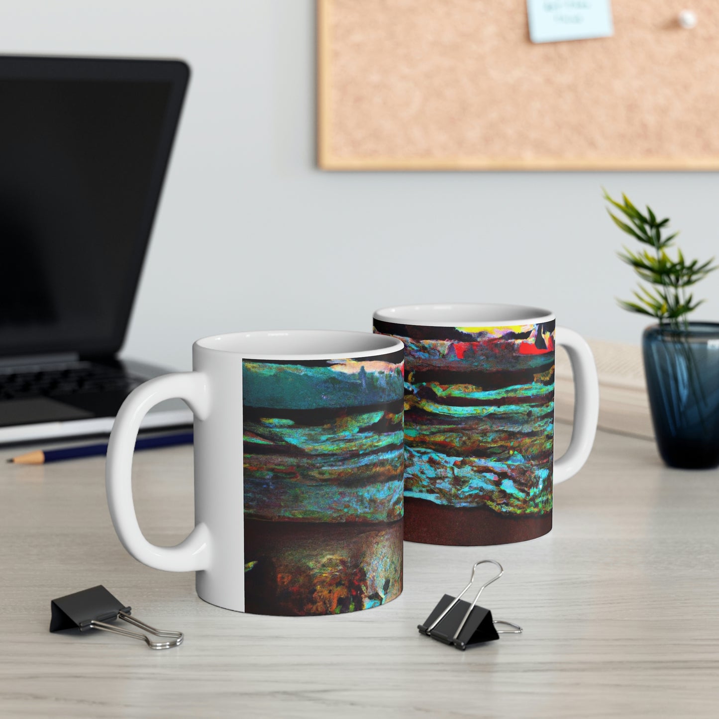 "Dusk at Sea: A Tempestuous Gathering" - The Alien Taza de cerámica 11 oz