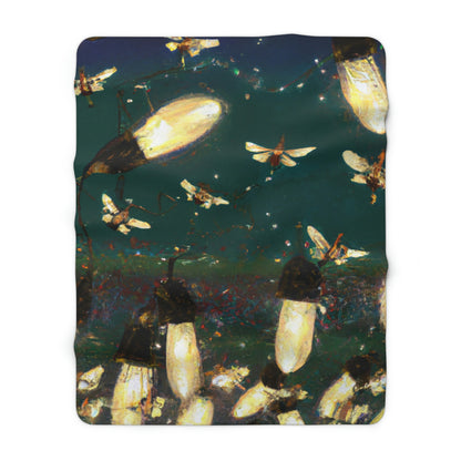 Twinkling Fireflies in the Evening Sky - The Alien Sherpa Fleece Blanket