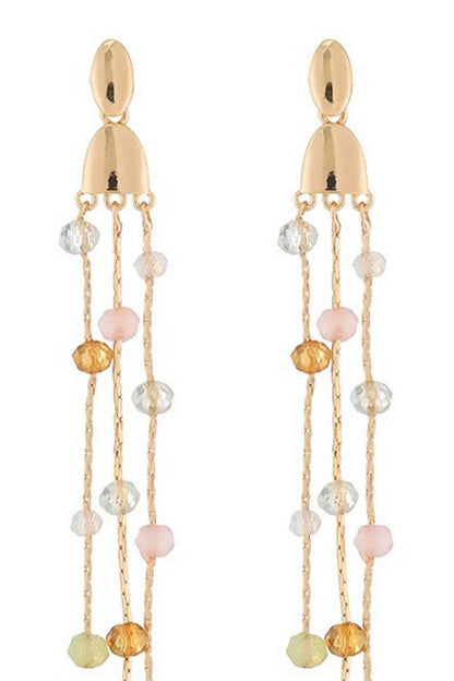 Beaded Long Chain Earrings