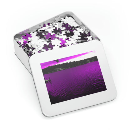 "The Neon Purple Lakefront" - The Alien Jigsaw Puzzle