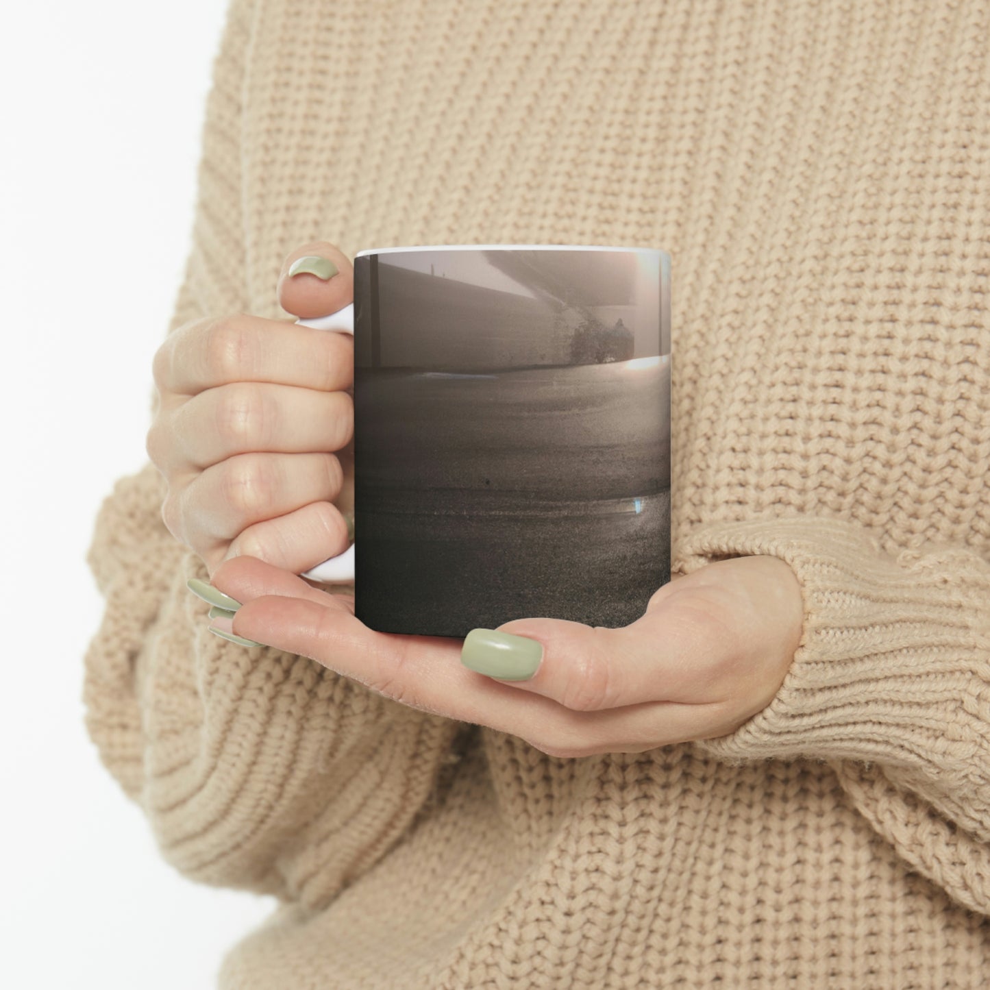 "A Gleaming Dawn in a Misty City". - The Alien Ceramic Mug 11 oz