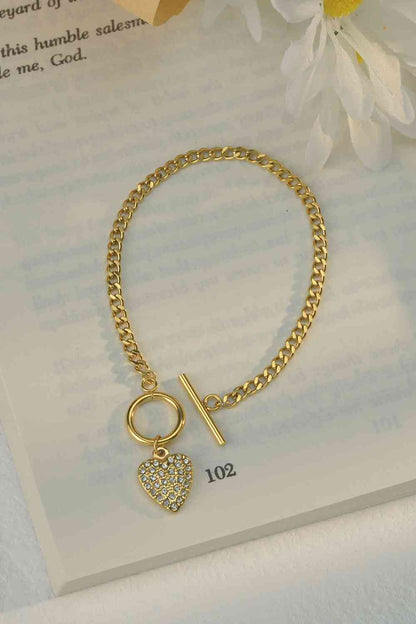 Pulsera de corazón de acero inoxidable