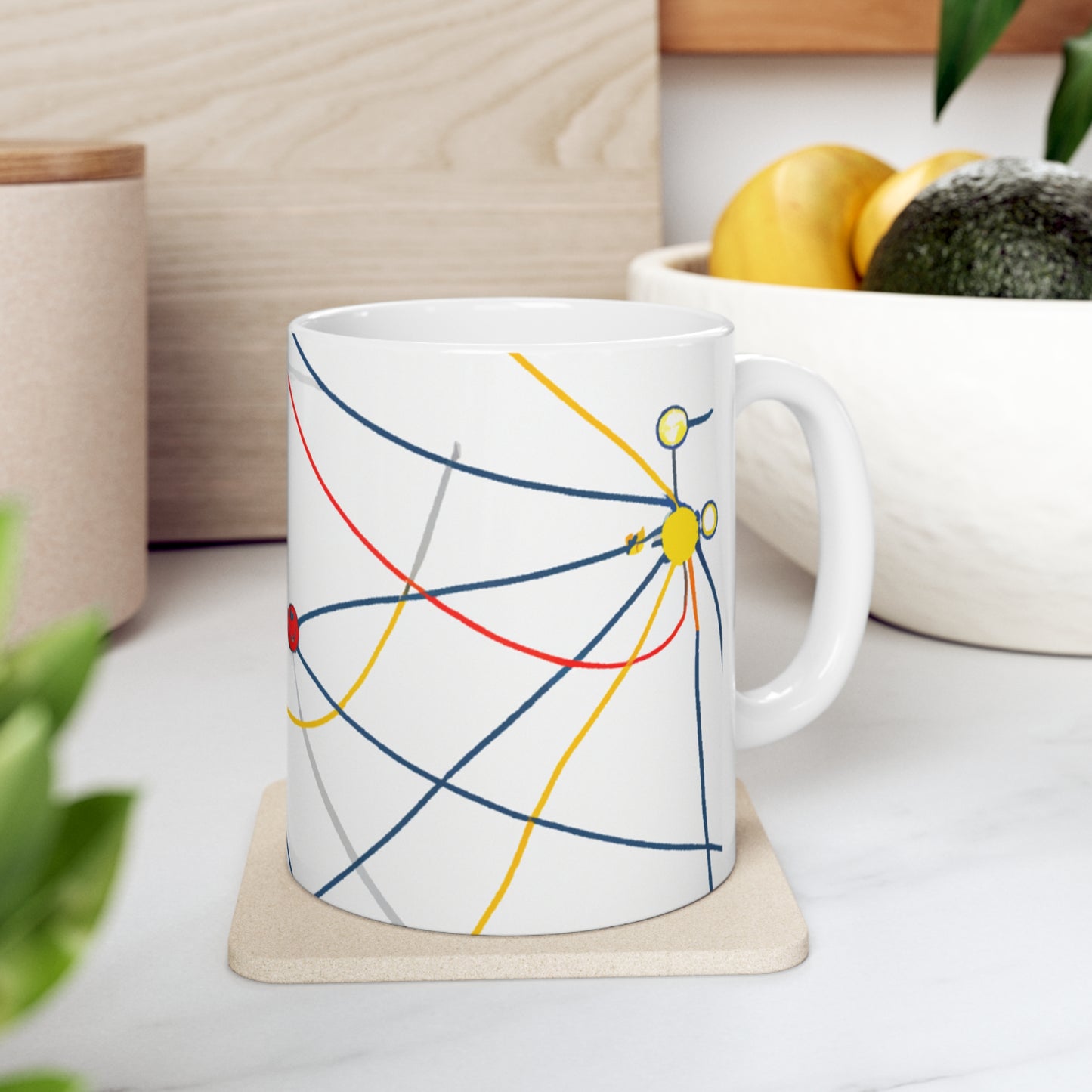 "Exploring the Dynamic Topology: Artful Visualization of a Network Structure." - The Alien Ceramic Mug 11 oz