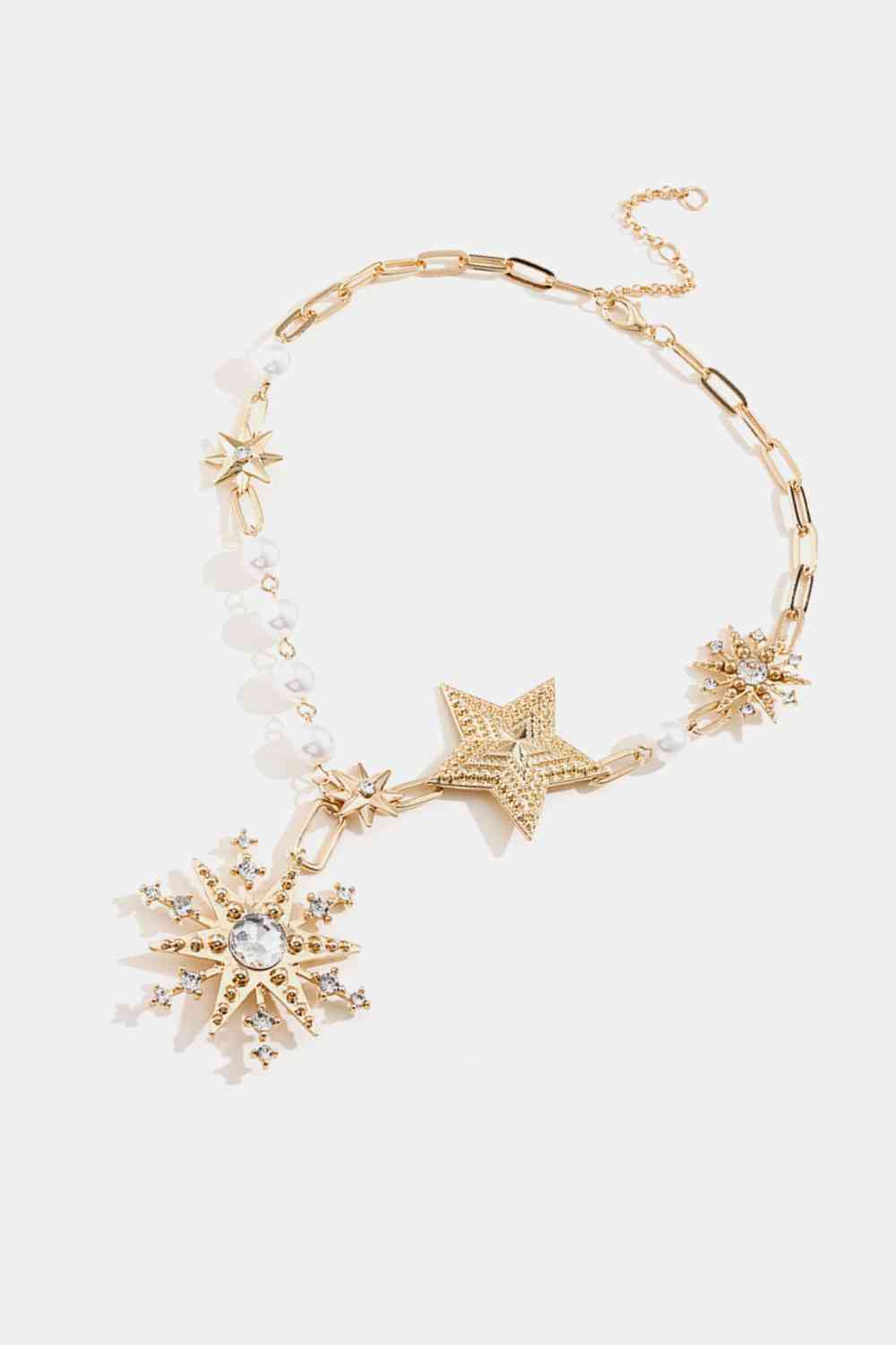 Collar de aleación con forma de estrella de perlas sintéticas