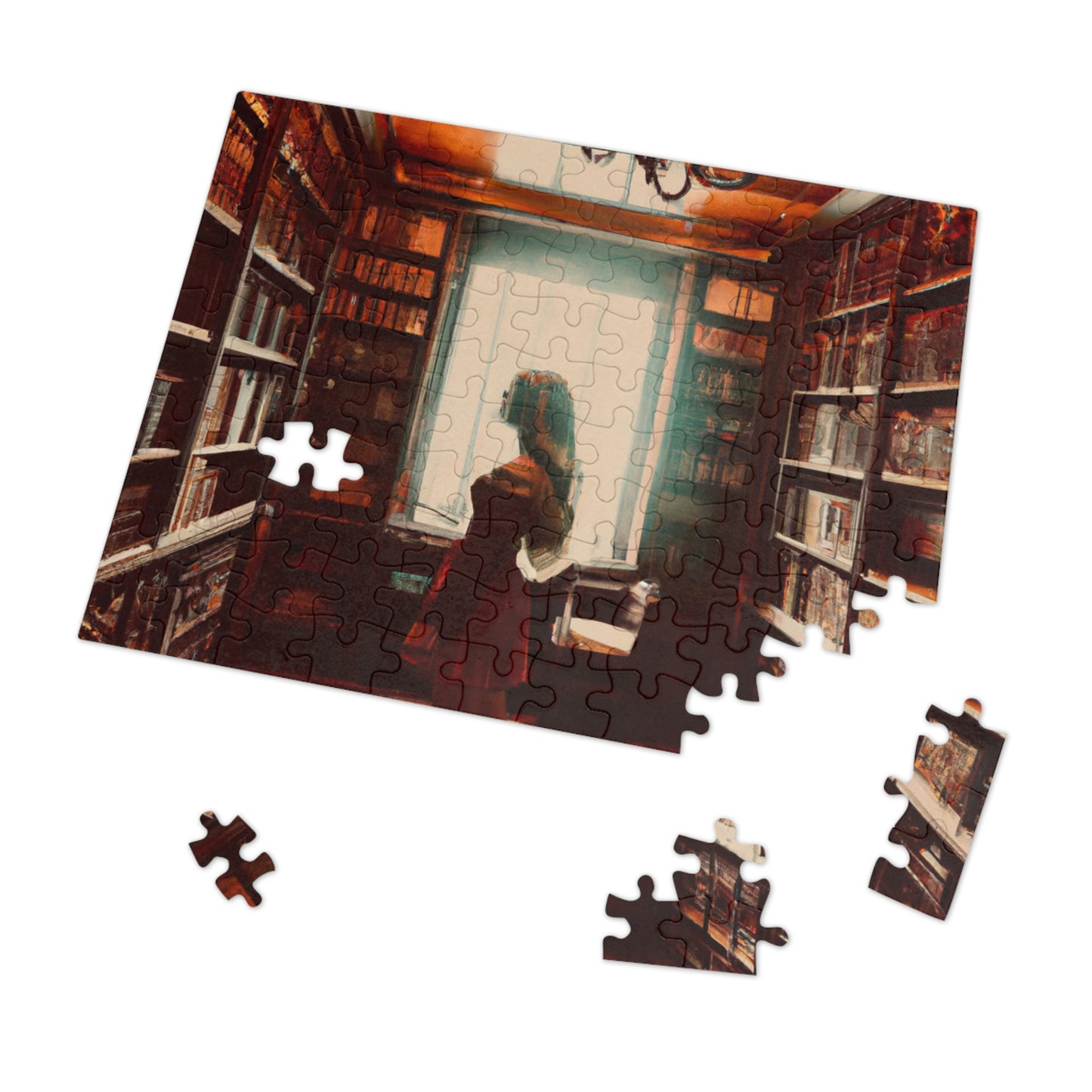 "The Enchanted Library Maze" - The Alien Jigsaw Puzzle