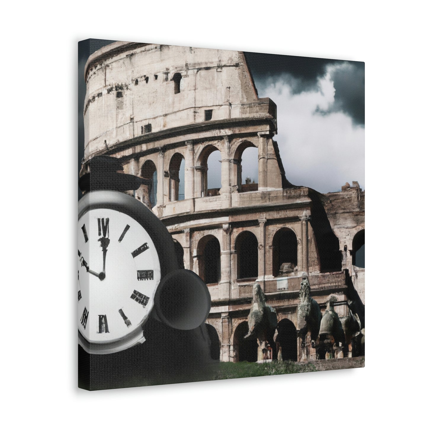 "Chronos's Chaos: The Time Machine Mishap in Ancient Rome" - The Alien Canva