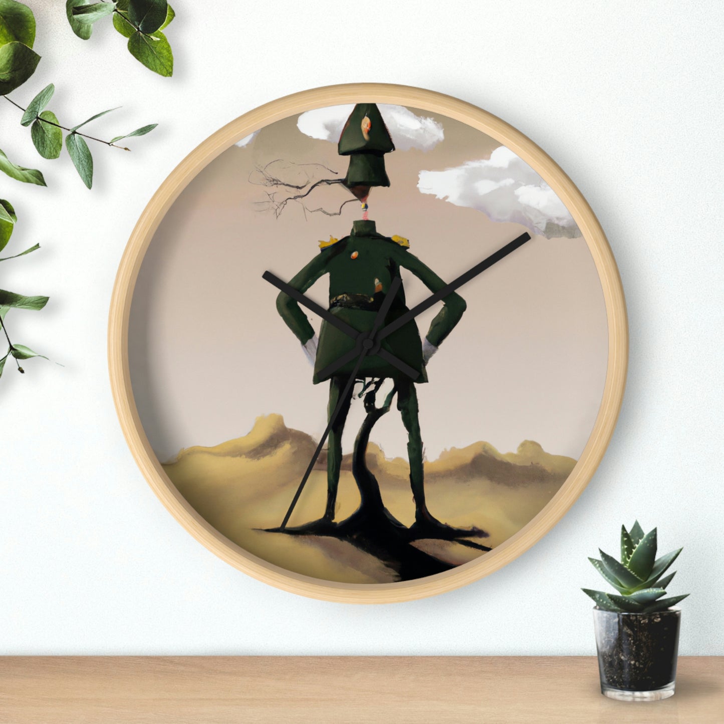 "Courage Against Despair: A Soldier's Triumph" - The Alien Wall Clock