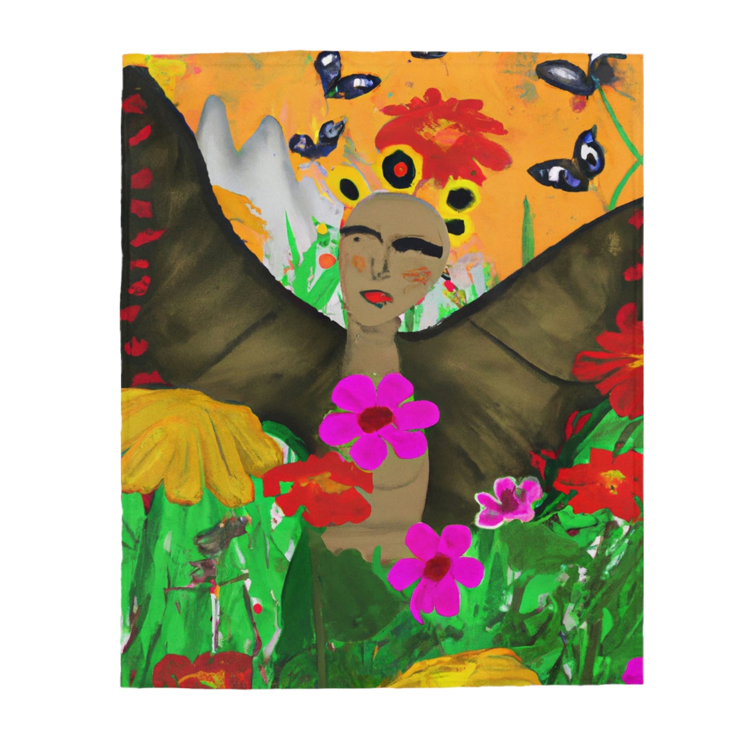 "Butterfly Ballet in the Wildflower Meadow" - The Alien Velveteen Plush Blanket