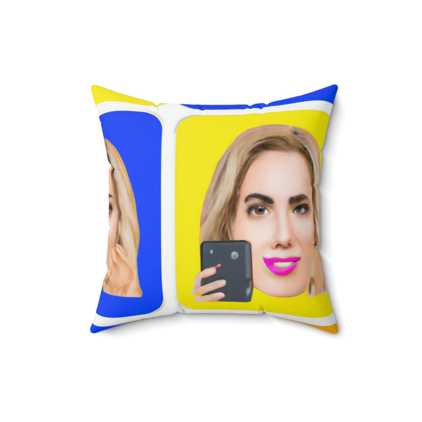 "Emoji-zing a Celebrity: A Pop Art Portrait" - The Alien Square Pillow