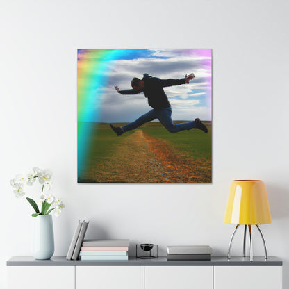 Regenbogen-Jumper-Künstler - Leinwand