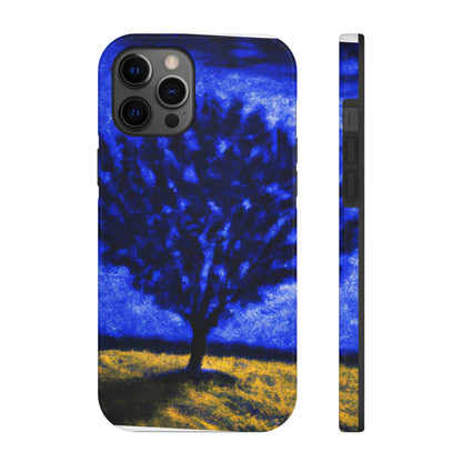 "A Lone Blue Tree in the Moonlight Field" - The Alien Tough Phone Cases