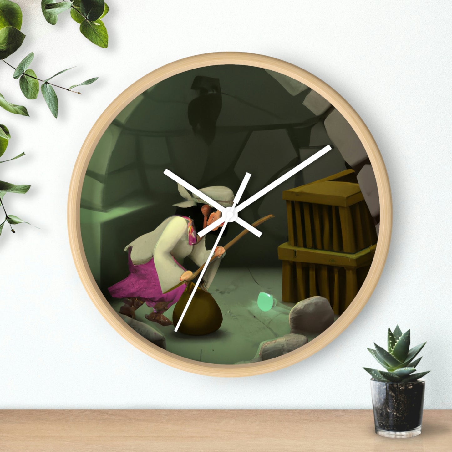 "The Witch's Hunt for Lost Riches in a Stone Fortress" - The Alien Wall Clock