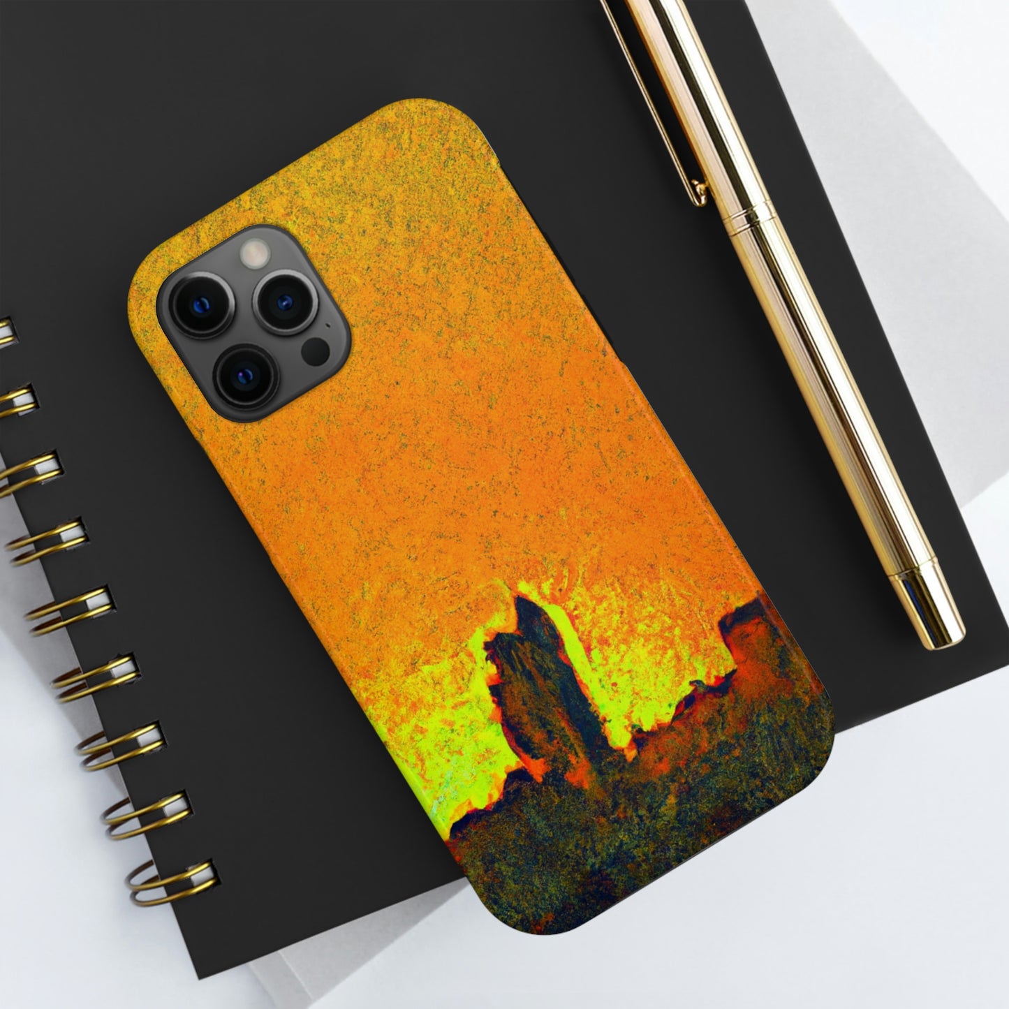 "Erleuchtet von der untergehenden Sonne: Enthüllung einer verborgenen Stadt" - The Alien Tough Phone Cases