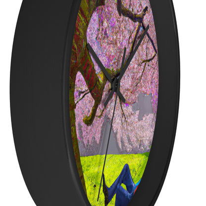 "A Moment of Calm Beneath the Cherry Blossoms" - The Alien Wall Clock