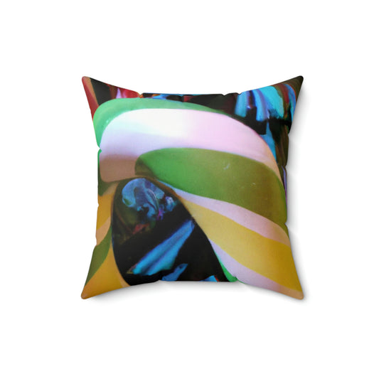 "Candy Cane Wonderland" - The Alien Square Pillow