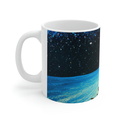 "Un viaje a la luz de las estrellas". - La Taza de Cerámica Alienígena 11 oz