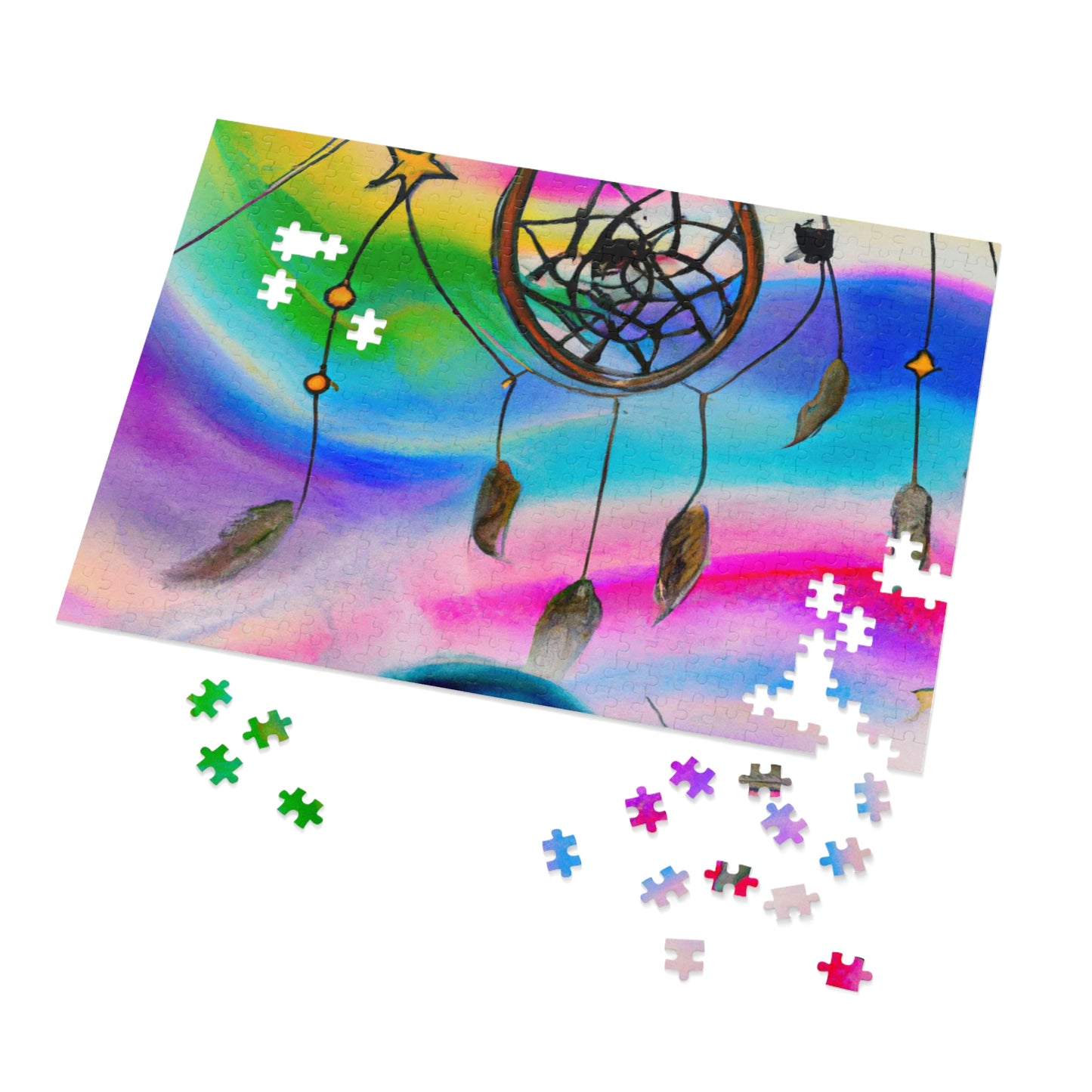 "A Galaxy of Dreams: A Colorful Dreamcatcher Captures Falling Stardust" - The Alien Jigsaw Puzzle