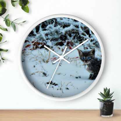 "Brave Kitten in the Frozen Storm" - The Alien Wall Clock