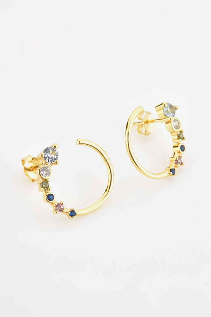 18K Gold-Plated 925 Sterling Silver C-Hoop Earrings