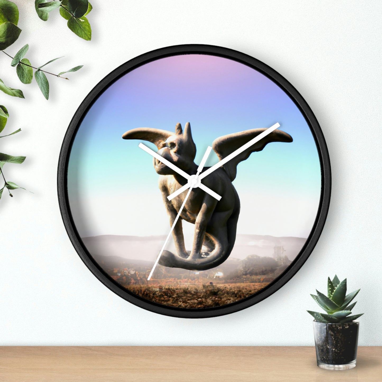 "Alone on the Hilltop: The Tale of a Solitary Gargoyle" - The Alien Wall Clock