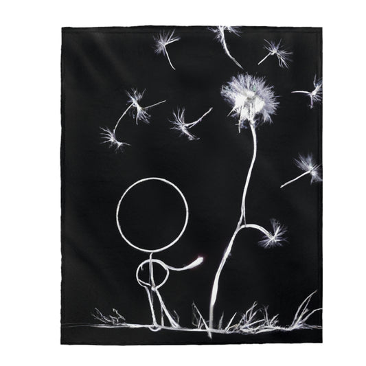 "A Dandelion Flicker in the Midnight Breeze" - The Alien Velveteen Plush Blanket