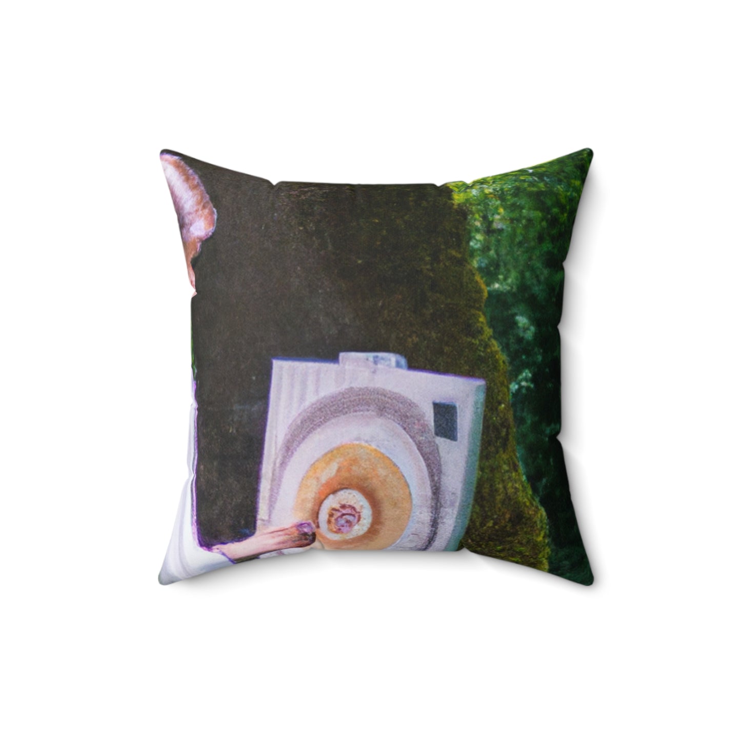 "Enchantment in Oil: A Young Artist's Vision of a Magical Forest" - The Alien Square Pillow