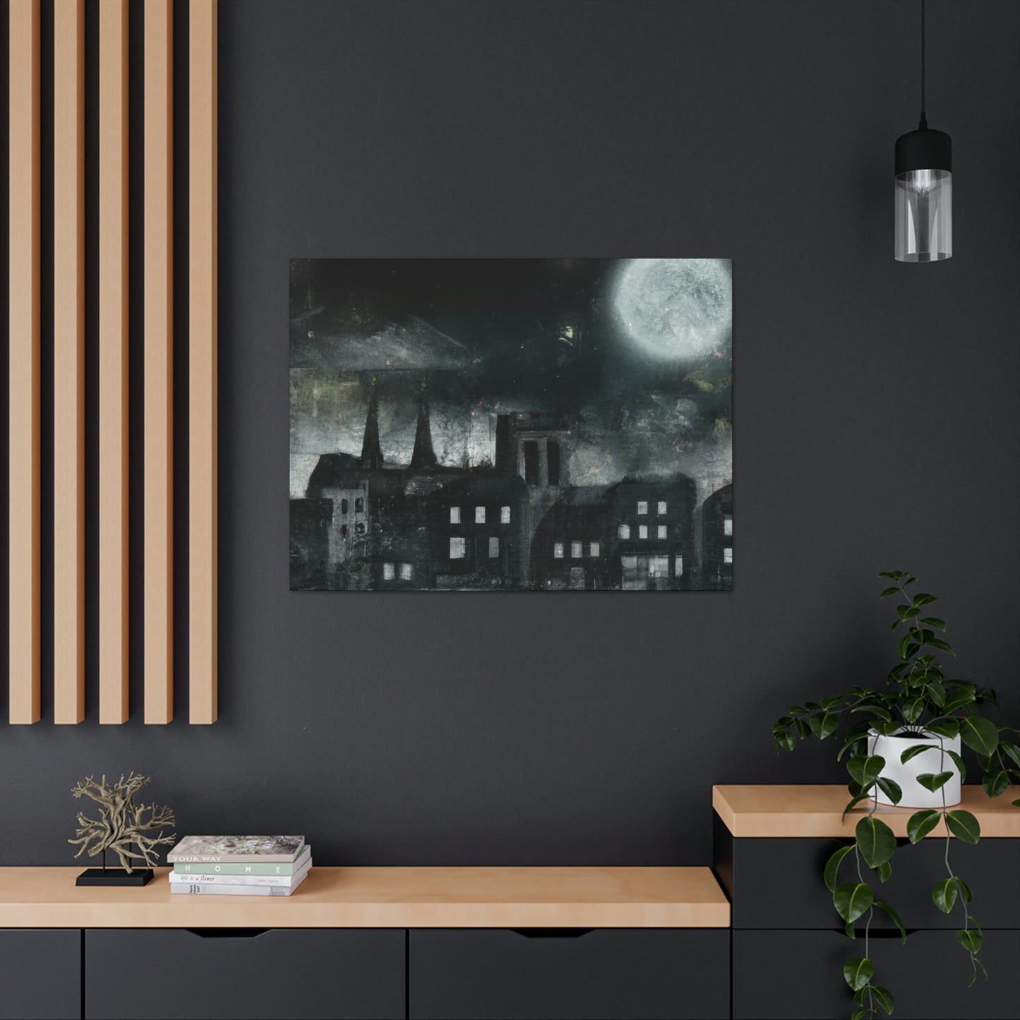 "Luminous Nocturne: A City Lit By Moonlight" - The Alien Canva