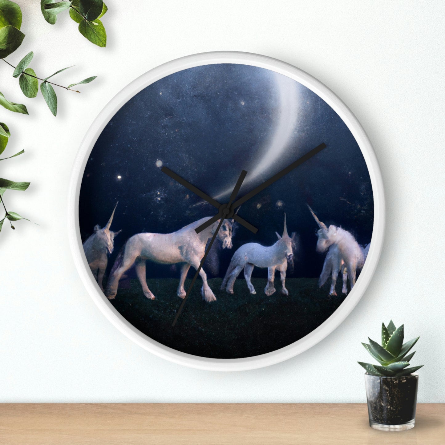 "Moonlit Mystique" - The Alien Wall Clock