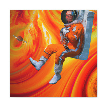 "Journeying in the Burning Orange Galaxy" - The Alien Canva