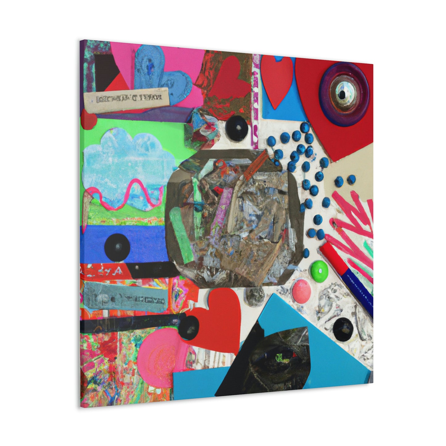 "Express Yourself: A Found Object Collage" - Canvas