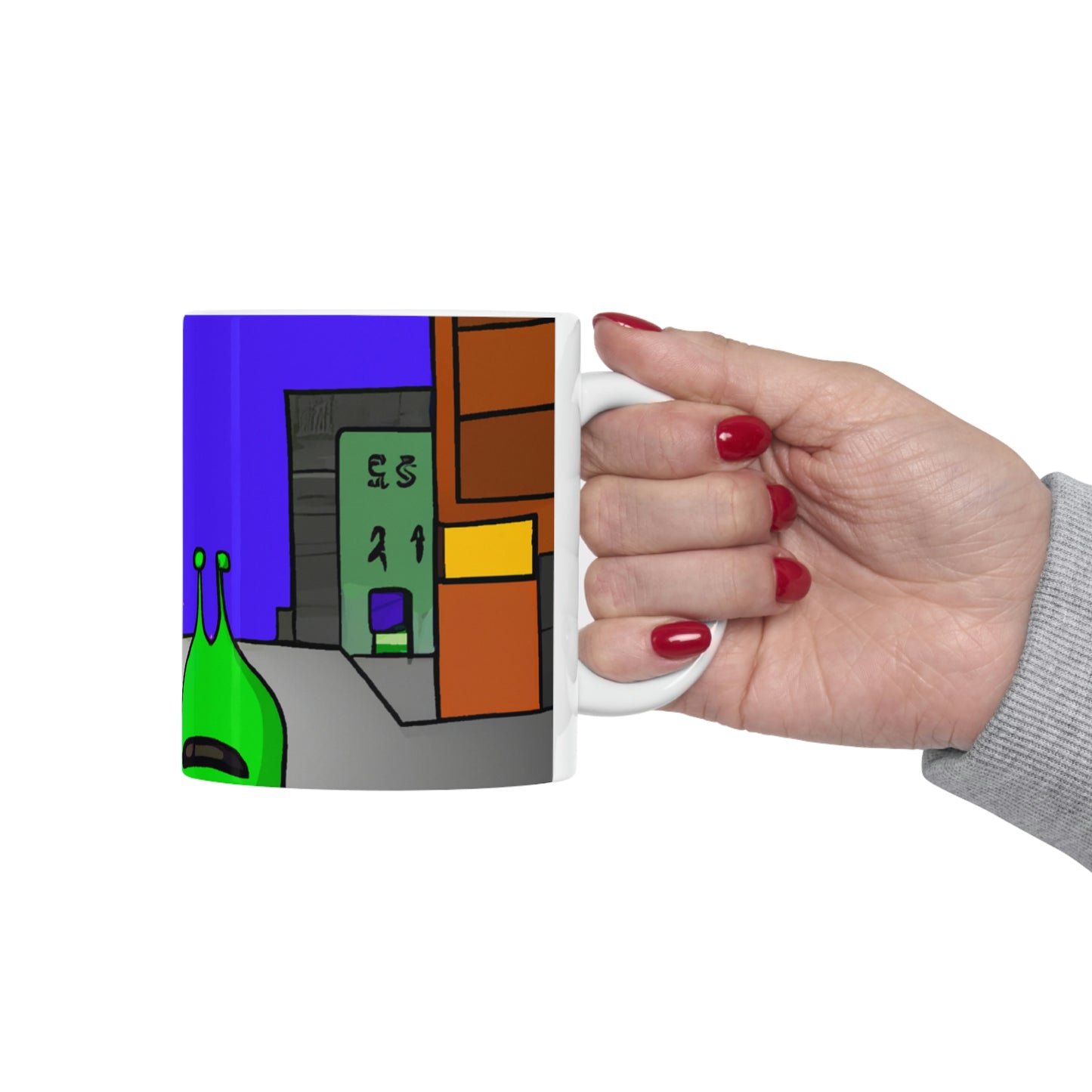 "Alien Misadventure in the City" - The Alien Ceramic Mug 11 oz