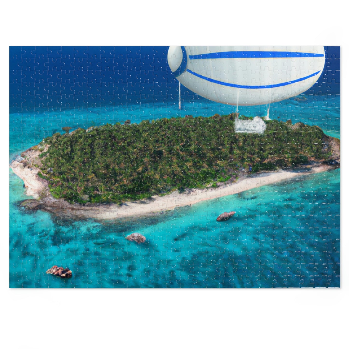 "Exploring Mystery Island by Airship" - The Alien Jigsaw Puzzle