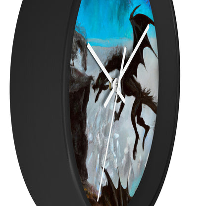 "Clash of Fire and Steel on the Moonlit Cliff" - The Alien Wall Clock