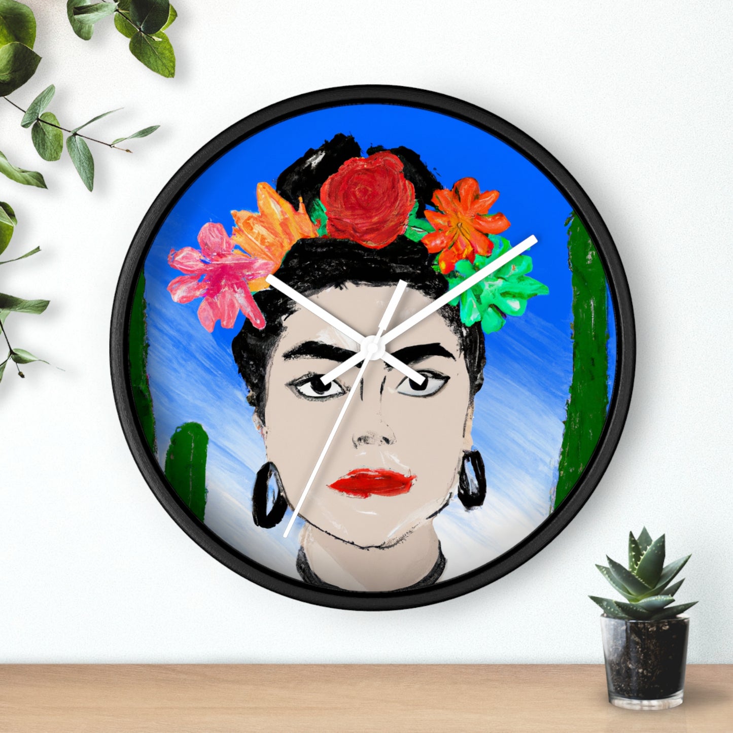 "Frida Ardiente: Pintando un ícono mexicano con cultura colorida" - The Alien Wall Clock