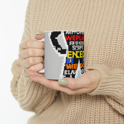 Superhéroe Word Pop Art - Taza de cerámica Alien 11 oz