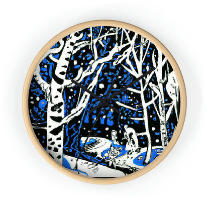 Snowy Forest Night: A Fairytale Odyssey - The Alien Wall Clock