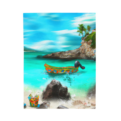 "Caribbean Fiesta on the Beach - A Digital Exploration of Mexican Culture" - The Alien Velveteen Plush Blanket