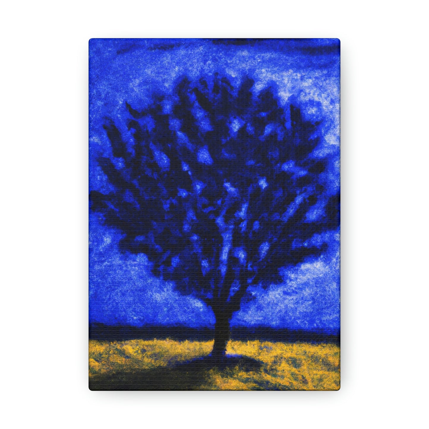 "A Lone Blue Tree in the Moonlight Field" - The Alien Canva